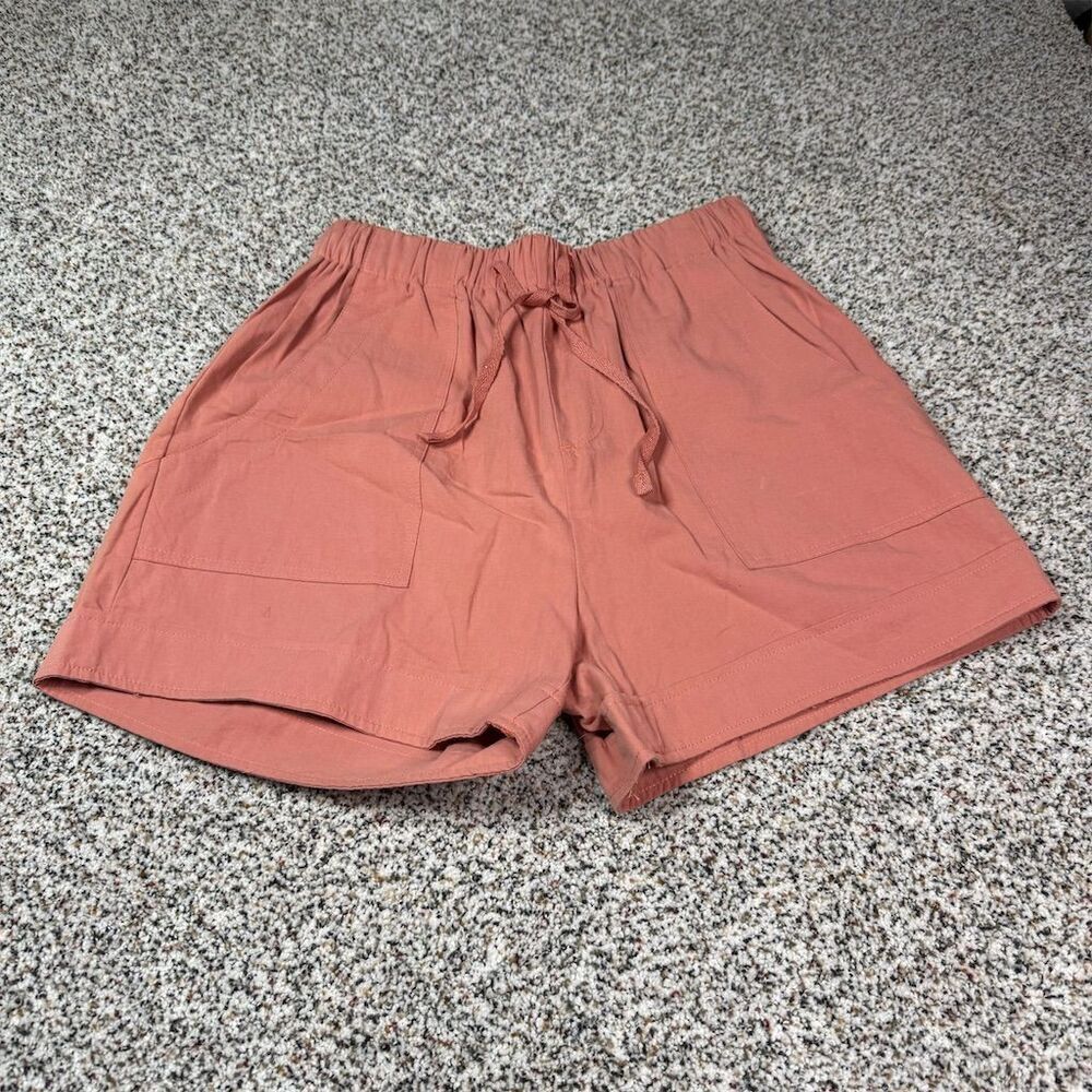 Women's Apricot Elastic Waist Drawstring Shorts Size S Casual Summer​​